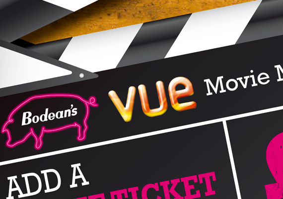 Graphic design of online menus, web-mails, web-shouter and advertising banners for Bodean's - London